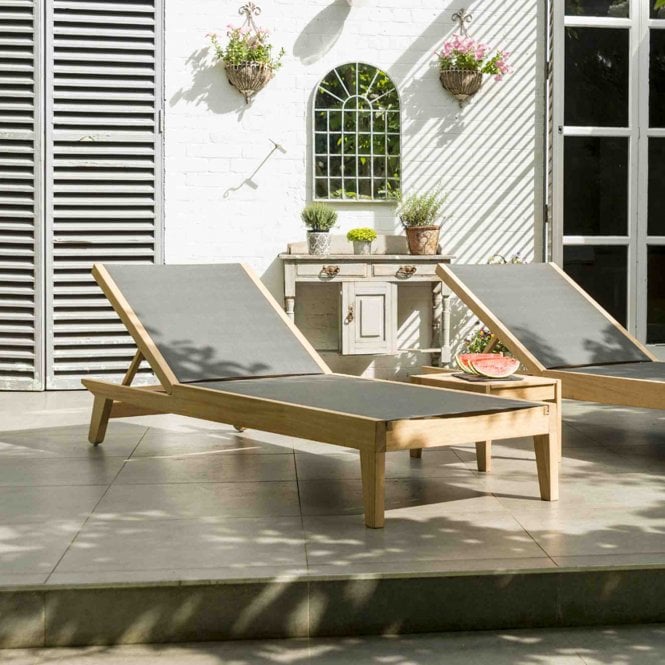 Alexander Rose Roble Adjustable Charcoal Sling Sunbed