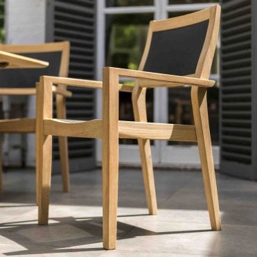 Roble Charcoal Sling Stacking Armchair