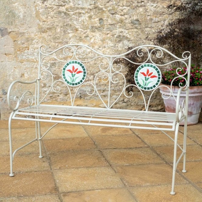 Ascalon Floral Mosaic Bench