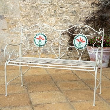Floral Mosaic Bench