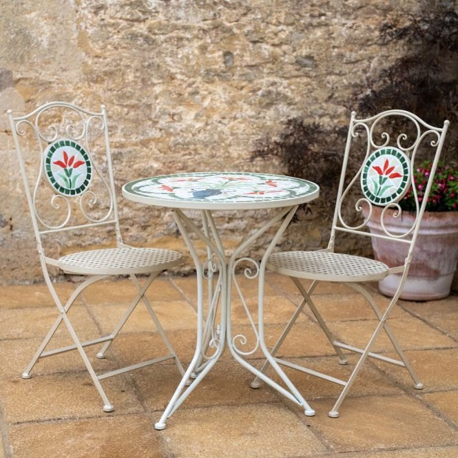 Ascalon Floral Mosaic Bistro Set