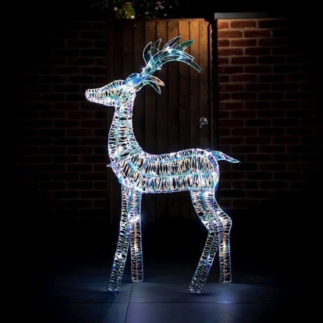 BOSK 125cm Iridescent Stag Reindeer With White LEDS
