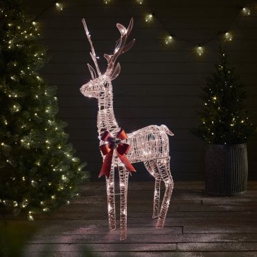 125cm Rose Gold Reindeer With Warm White LEDS