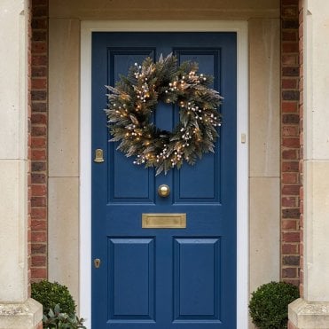 Alpine Frost 26" Wreath With Warm White LEDs