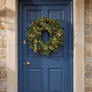 Brampton Pine 26" Wreath with Warm White LEDs