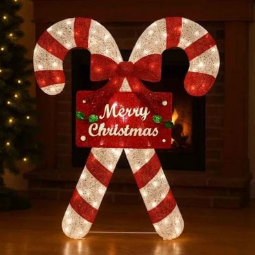 Fabric Double LED Candy Cane