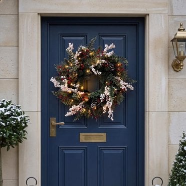 Winter Blush 26" Wreath With Warm White LEDs