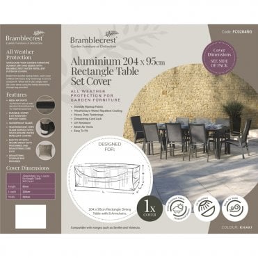 204 x 95cm Rectangle Table Set Cover - Khaki