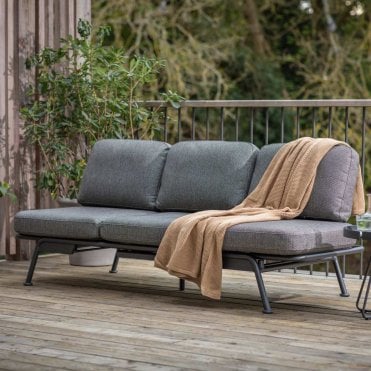 Byron 3 Seat Sofa with Headrest, Round Coffee Table & Sofa Cover