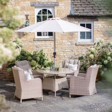 Chedworth 4 Seat Dining Set - Sandstone