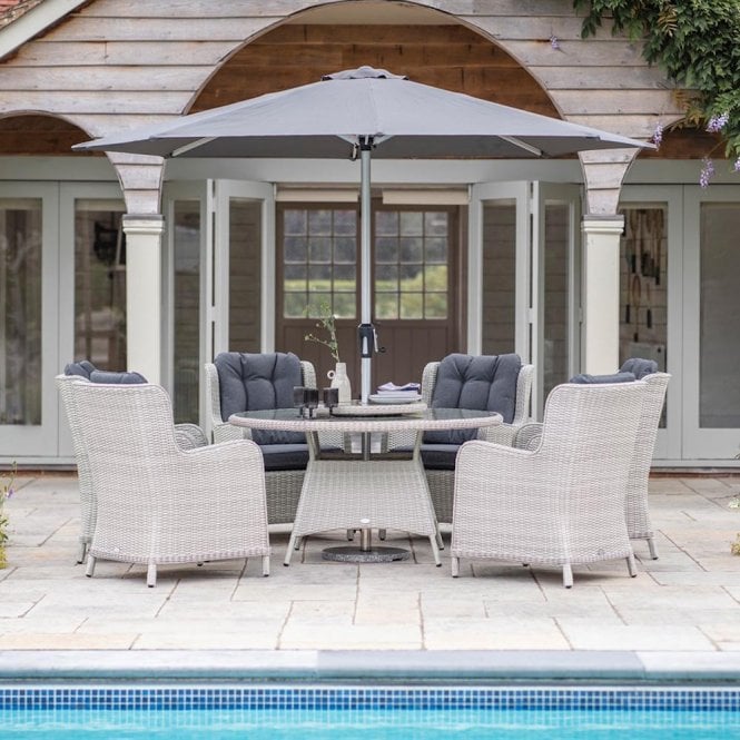 Bramblecrest Chedworth 6 Seat Dining Set - Dove Grey