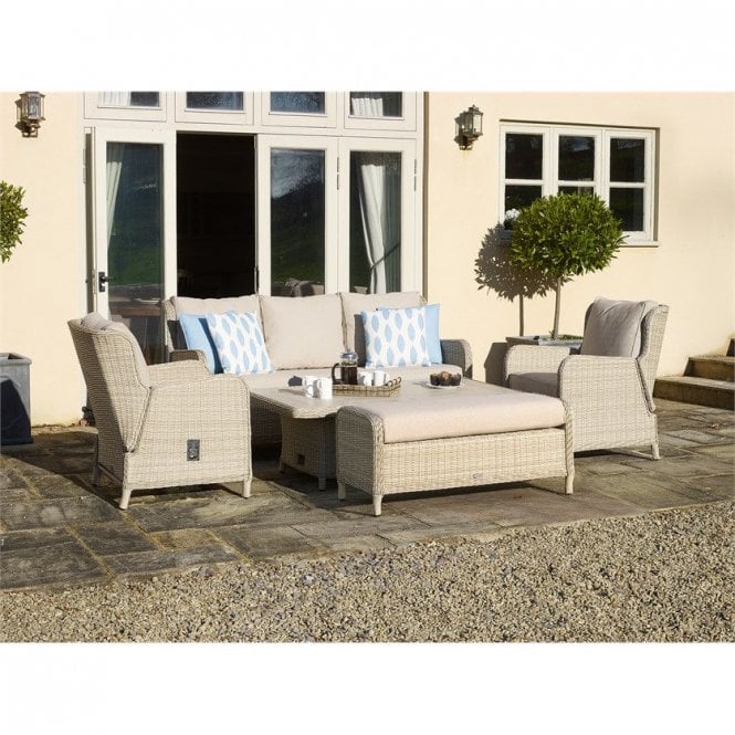 Bramblecrest Chedworth Reclining 3 Seat Sofa Set - Sandstone