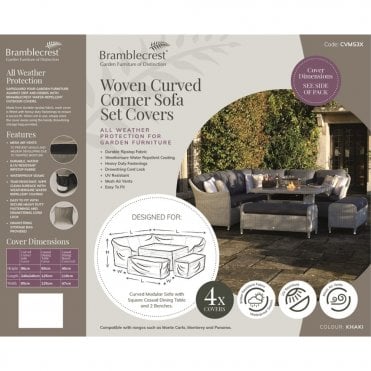 Curved Corner Sofa Set Covers - Khaki