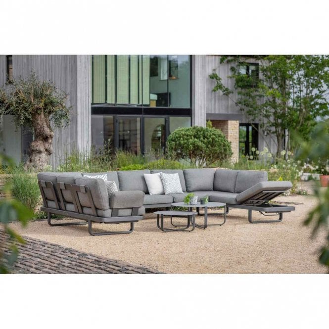 Bramblecrest Montpellier U-Shape Modular Sofa with Duo Coffee Table - Dark Grey