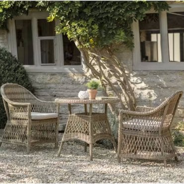 Rosemoor RHS Rattan Round Bistro Set