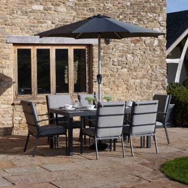 Seville 6 Seat Rectangular Dining Set with Valencia Chairs