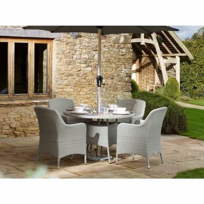 Bramblecrest Tetbury 4 Seat Round Dining Set - Graphite