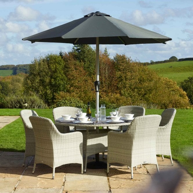 Bramblecrest Tetbury 6 Seater Round Dining Set - Cloud