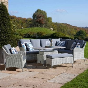 Tetbury L-Shape Sofa with Rectangular Adjustable Table - Cloud