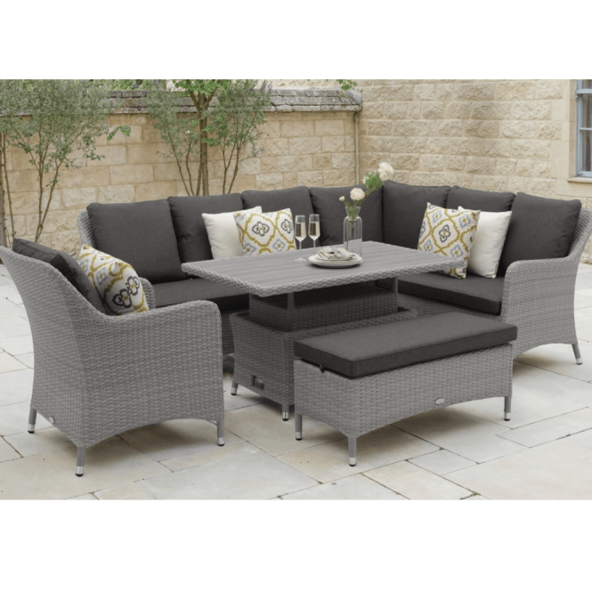 Bramblecrest Tetbury L-Shape Sofa With Rectangular Adjustable Table - Graphite