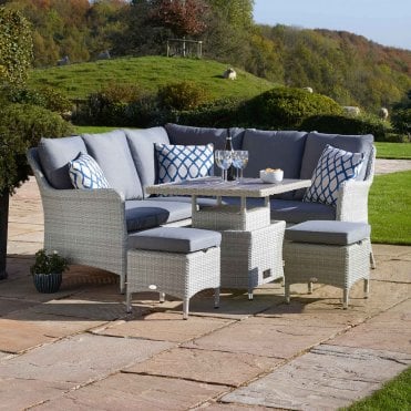 Tetbury Mini Sofa with Adjustable Table & Stools - Cloud