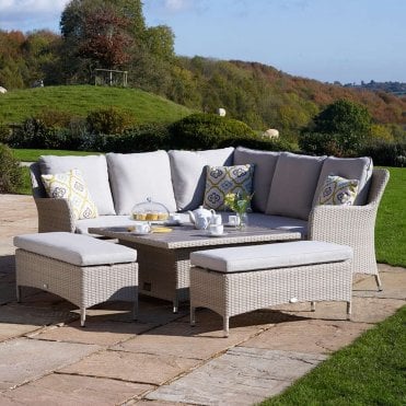 Tetbury Square Sofa With Adjustable Table - Nutmeg