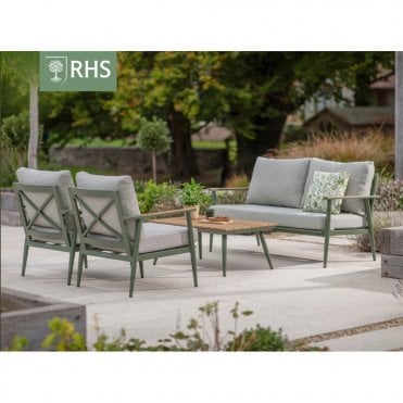 Wisley 2 Seat Sofa with 2 Sofa Chairs & Rectangle Coffee Table - Sage