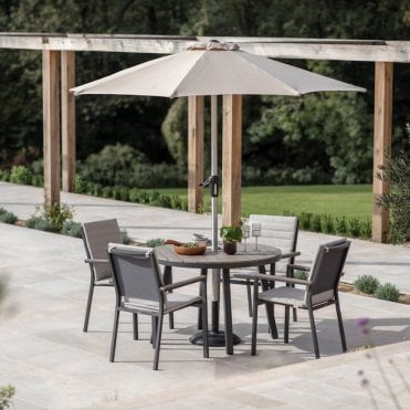 Zurich 4 Seat Round Tree-Free Dining Set