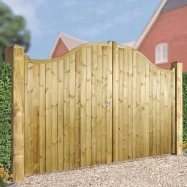 Drayton Arch Top Tall Double Wooden Gate