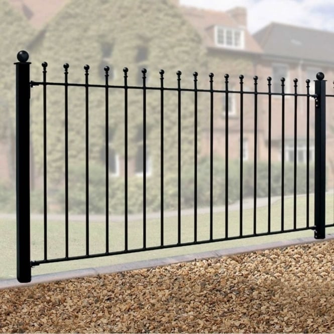 Burbage Manor Ball Top Fence Panel - Powder Coated - Made To Measure