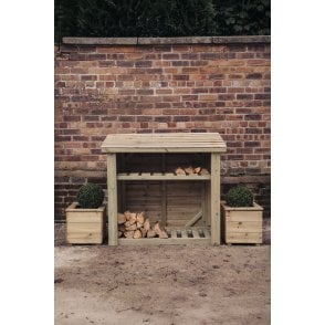 Churnet Valley 4ft x 4ft Log Store Without Kindling Shelf