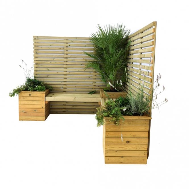 Churnet Valley Corner Planter With 2 x Contemporary Fence Panels