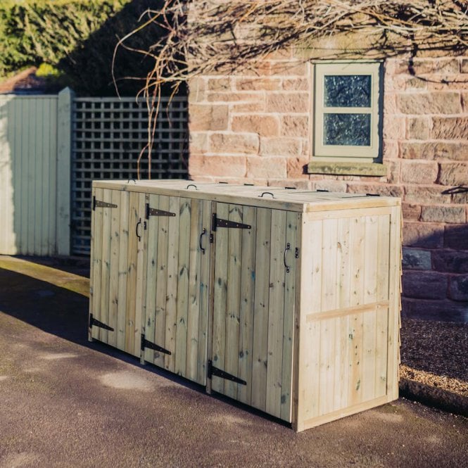 Churnet Valley Deluxe 180 Litre Triple Bin Store
