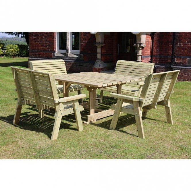 Churnet Valley Ergo 8 Seater Bench and Table Set