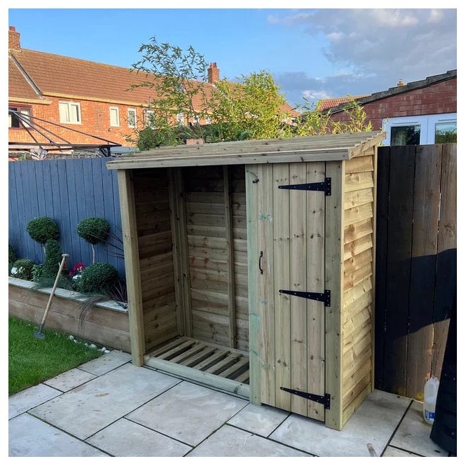 Churnet Valley Heavy Duty Log Store with Tool Shed 6x6