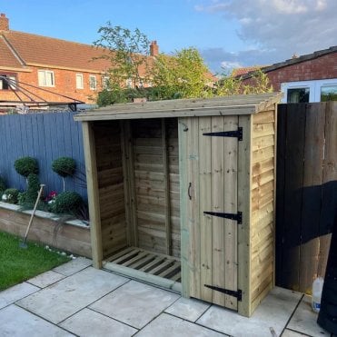 Heavy Duty Log Store with Tool Shed 6x6