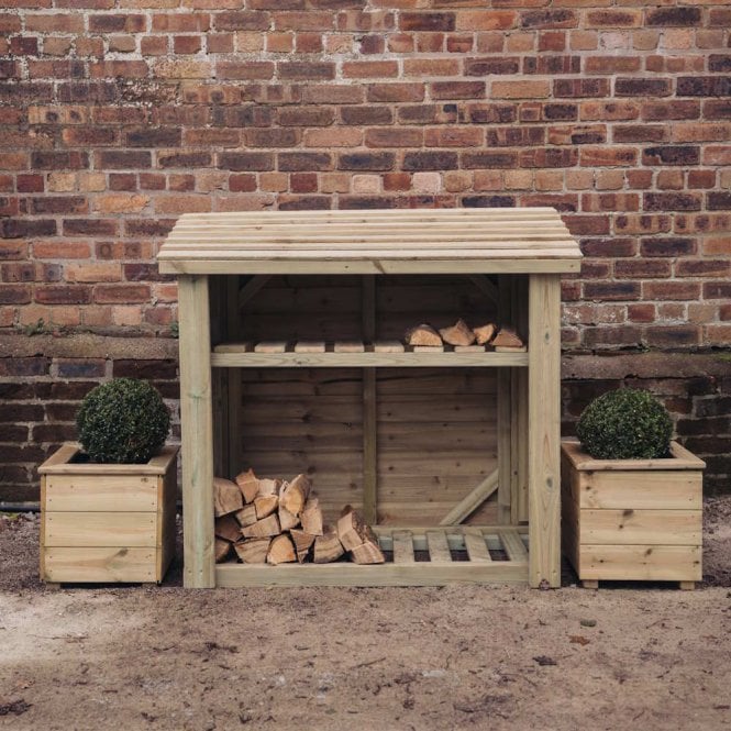 Churnet Valley Log Store With Kindling Shelf 4X4