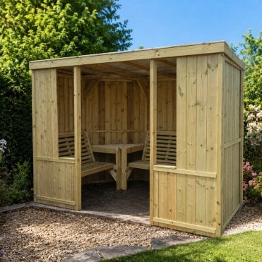Riviera Seated Pergola Enclosed 6 Seater