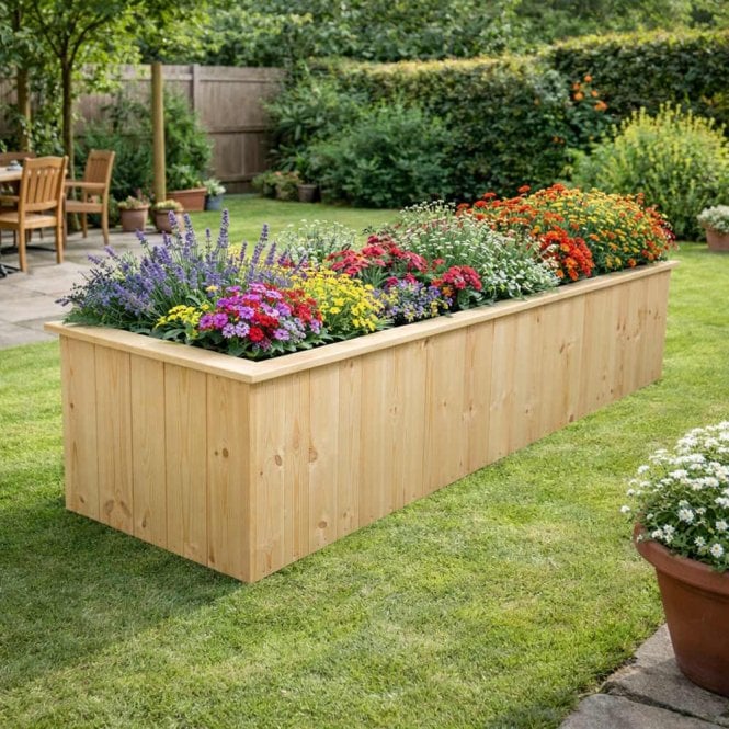 Churnet Valley Untreated Wooden Planter Trough 180cm