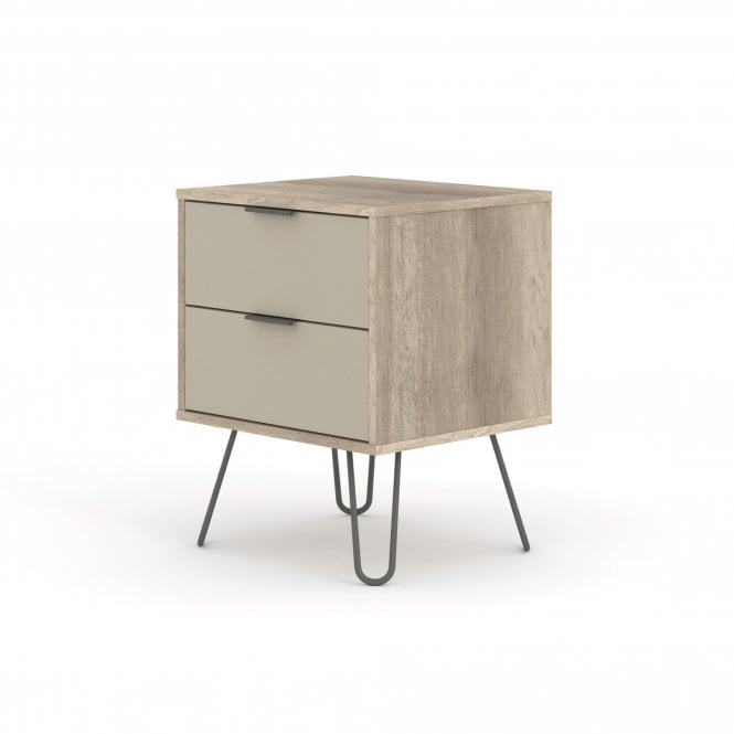 Core Augusta Driftwood 2 Drawer Bedside Table