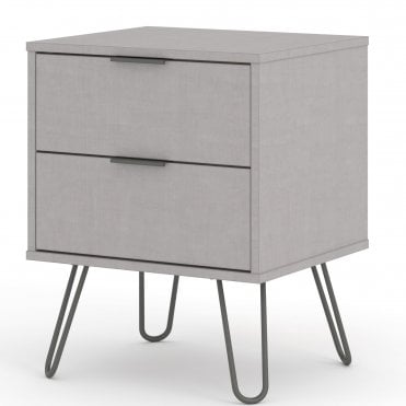 Augusta Grey 2 Drawer Bedside Cabinet