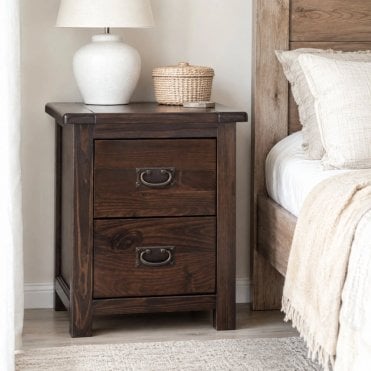 Boston 2 Drawer Bedside Cabinet