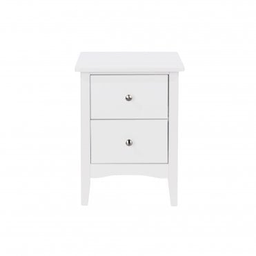 Como White 2 Drawer Bedside Cabinet