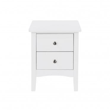 Como White 2 Drawer Petite Bedside Cabinet