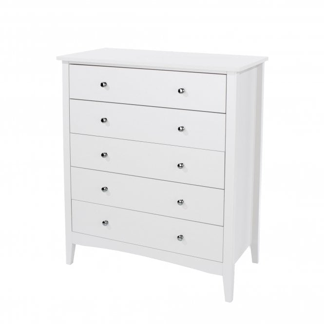 Core Como White 5 Drawer Petite Cabinet