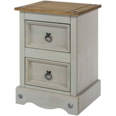 Corona Grey 2 Drawer Petite Bedside
