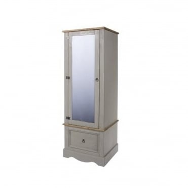 Corona Grey Armoire with Mirrored Door