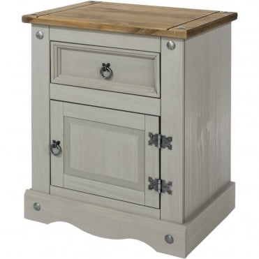 Corona Grey Bedside Cabinet