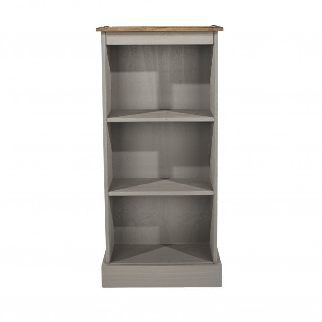 Core Corona Grey Low Narrow Bookcase