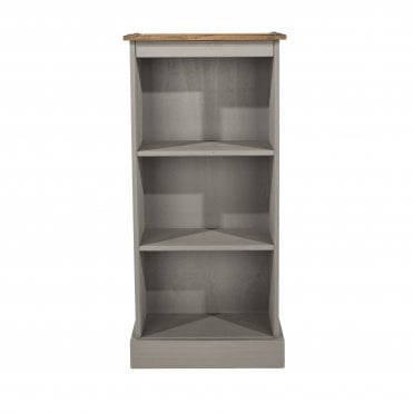 Corona Grey Low Narrow Bookcase